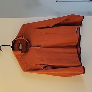 LL Bean Burnt Orange Quarter Zip Soft Brushed Fleece Fitness Pullover